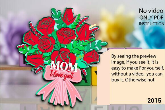 Download Mom I Love You Rose Bouquet SVG 2015 - Love you Collection