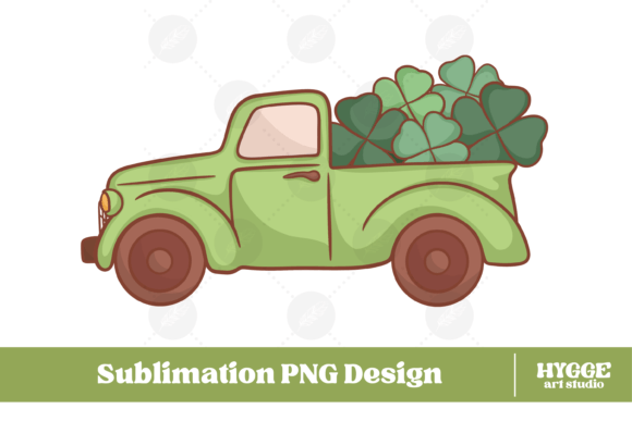 Download Retro Truck with Clovers St Patrick's - Premium Resources