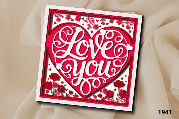 Download Valentine LOVE YOU Gift Card SVG 1941 - Love you Collection