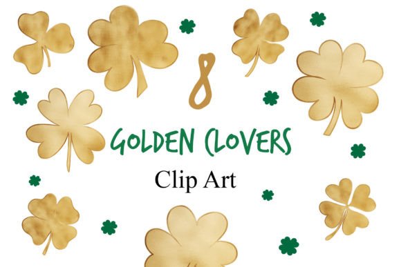 Download Golden Clovers Clipart - Premium Bundle